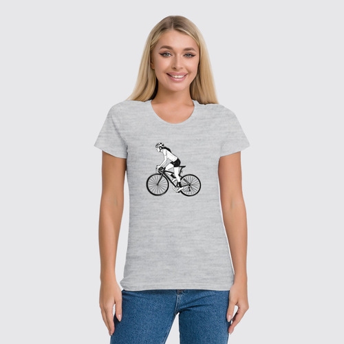 Заказать женскую футболку в Москве. Футболка классическая Велосипедист от T-shirt print  - готовые дизайны и нанесение принтов.