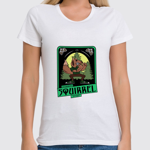 Заказать женскую футболку в Москве. Футболка классическая squirrel от торгаш - готовые дизайны и нанесение принтов.