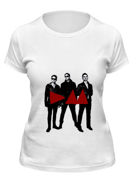 Заказать женскую футболку в Москве. Футболка классическая Depeche Mode - Band Stand от Black Pimpf - готовые дизайны и нанесение принтов.