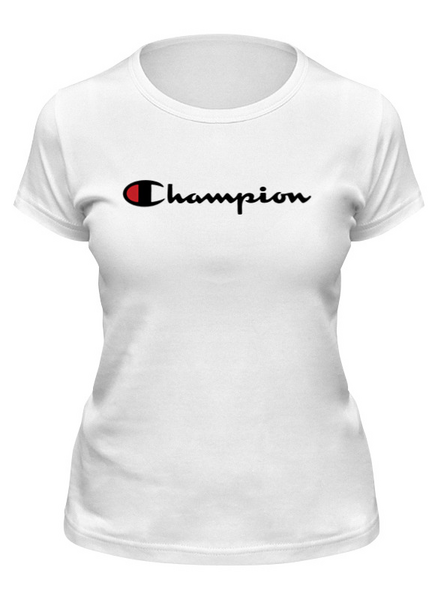 Заказать женскую футболку в Москве. Футболка классическая Champion от DESIGNER   - готовые дизайны и нанесение принтов.