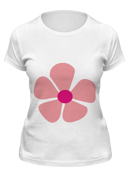 Заказать женскую футболку в Москве. Футболка классическая розовый цветок от nikol - готовые дизайны и нанесение принтов.