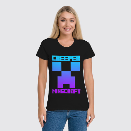 Заказать женскую футболку в Москве. Футболка классическая MINECRAFT CREEPER от weeert - готовые дизайны и нанесение принтов.