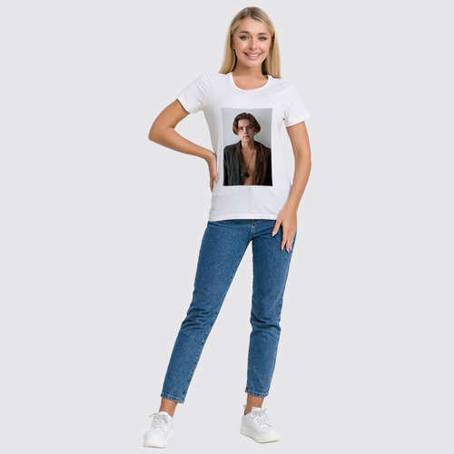 Заказать женскую футболку в Москве. Футболка классическая Cole Sprouse от Polilog - готовые дизайны и нанесение принтов.