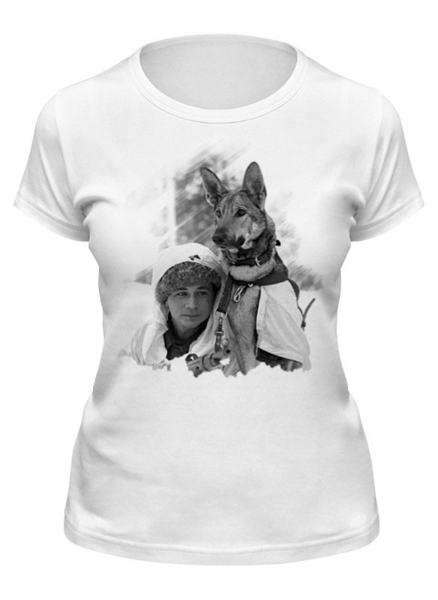 Заказать женскую футболку в Москве. Футболка классическая Боец с собакой от ineedjet - готовые дизайны и нанесение принтов.