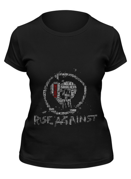 Заказать женскую футболку в Москве. Футболка классическая Rise Against - logo от Денис - готовые дизайны и нанесение принтов.