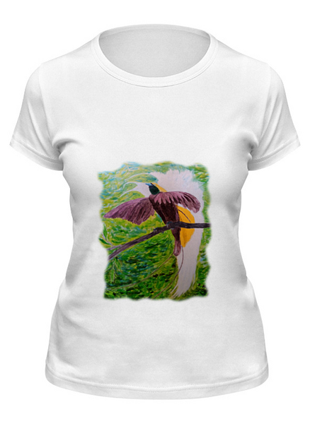 Заказать женскую футболку в Москве. Футболка классическая Райская птица от veatim@yandex.ru - готовые дизайны и нанесение принтов.
