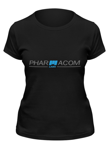 Заказать женскую футболку в Москве. Футболка классическая Pharmacom Labs (Принт с одной стороны) от Михаил - готовые дизайны и нанесение принтов.