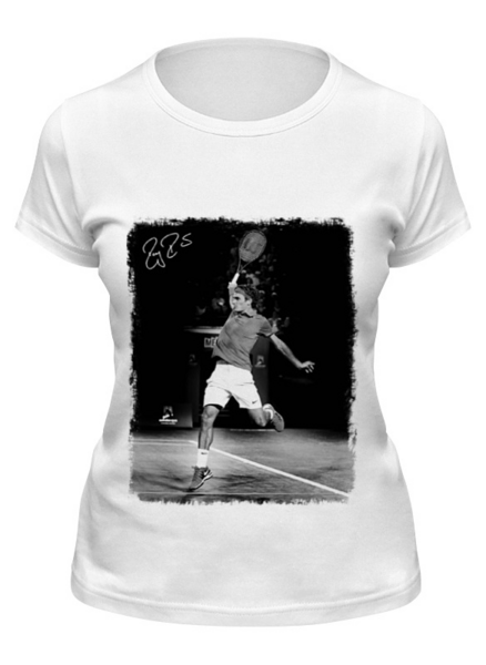 Заказать женскую футболку в Москве. Футболка классическая Федерер от tennis - готовые дизайны и нанесение принтов.