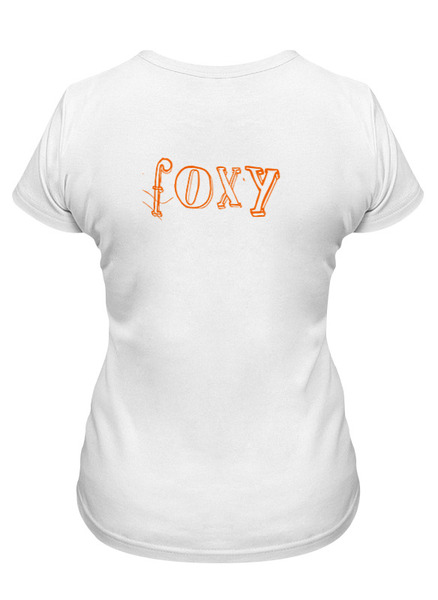 Заказать женскую футболку в Москве. Футболка классическая Милая лисичка "foxy" на белом фоне от Елена Эйдукайтис - готовые дизайны и нанесение принтов.