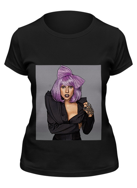 Заказать женскую футболку в Москве. Футболка классическая Lady Gaga от kostlaviypsych - готовые дизайны и нанесение принтов.