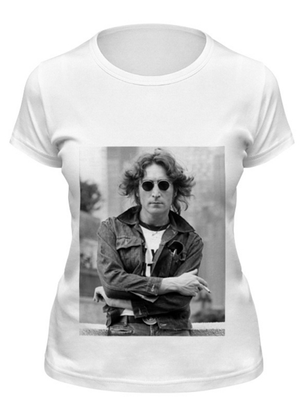 Заказать женскую футболку в Москве. Футболка классическая Джон Леннон  от nazarby - готовые дизайны и нанесение принтов.