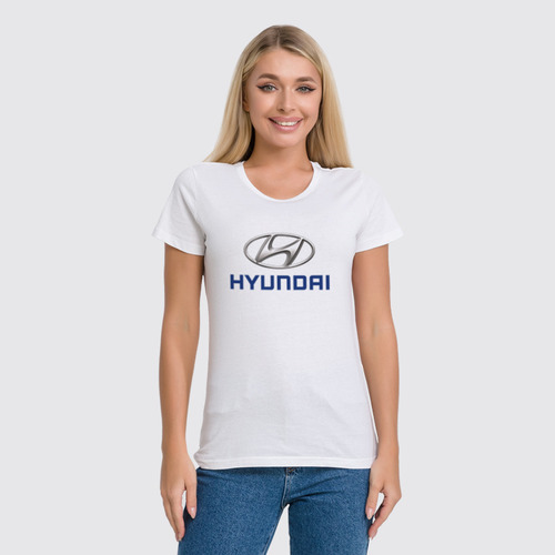 Заказать женскую футболку в Москве. Футболка классическая HYUNDAI от DESIGNER   - готовые дизайны и нанесение принтов.