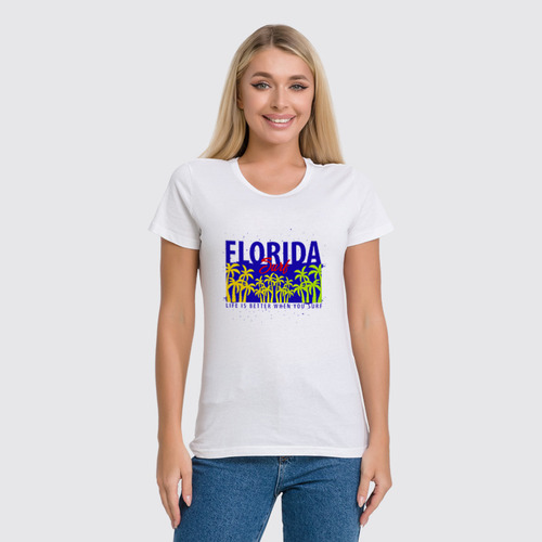 Заказать женскую футболку в Москве. Футболка классическая FLORIDA от balden - готовые дизайны и нанесение принтов.