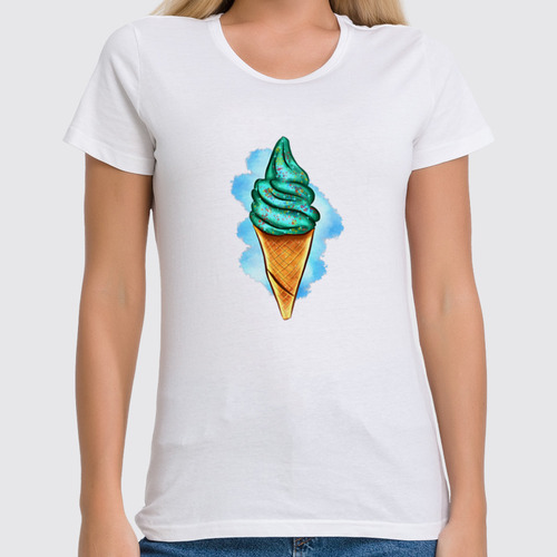 Заказать женскую футболку в Москве. Футболка классическая Мороженка от T-shirt print  - готовые дизайны и нанесение принтов.