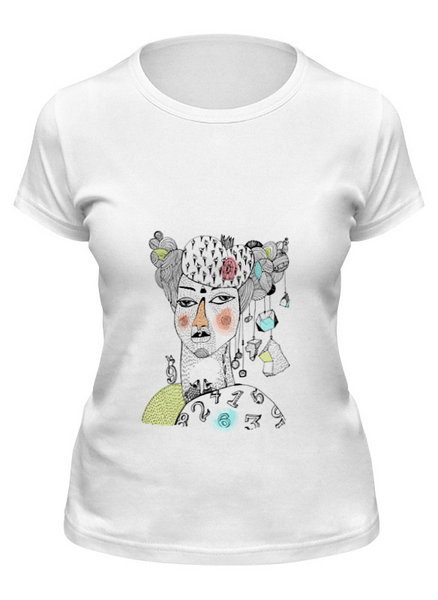 Заказать женскую футболку в Москве. Футболка классическая Королева чудаков от Asparagus Lab + Masha Saunders - готовые дизайны и нанесение принтов.