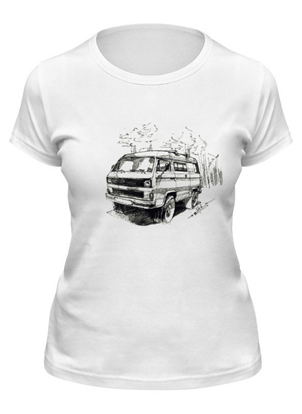 Заказать женскую футболку в Москве. Футболка классическая  Volkswagen Transporter от miks - готовые дизайны и нанесение принтов.