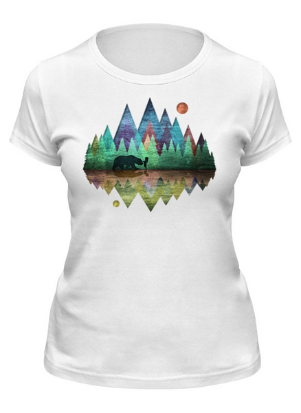 Заказать женскую футболку в Москве. Футболка классическая Forest Friends Trails от oneredfoxstore@gmail.com - готовые дизайны и нанесение принтов.