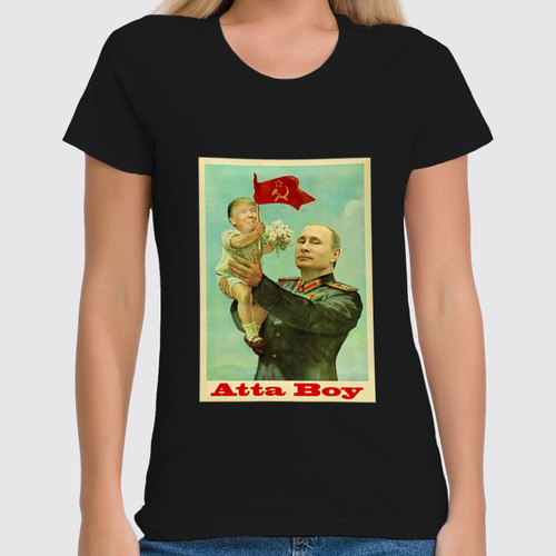 Заказать женскую футболку в Москве. Футболка классическая Путин от printik - готовые дизайны и нанесение принтов.