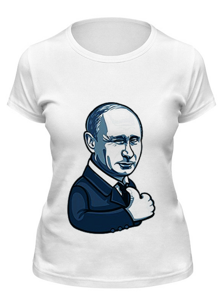 Заказать женскую футболку в Москве. Футболка классическая Путин - like от dizer - готовые дизайны и нанесение принтов.