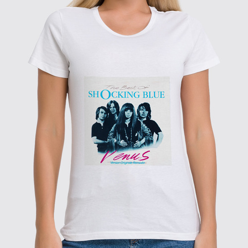 Заказать женскую футболку в Москве. Футболка классическая Shocking Blue от Fedor - готовые дизайны и нанесение принтов.