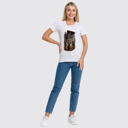 Заказать женскую футболку в Москве. Футболка классическая Кот граф от T-shirt print  - готовые дизайны и нанесение принтов.