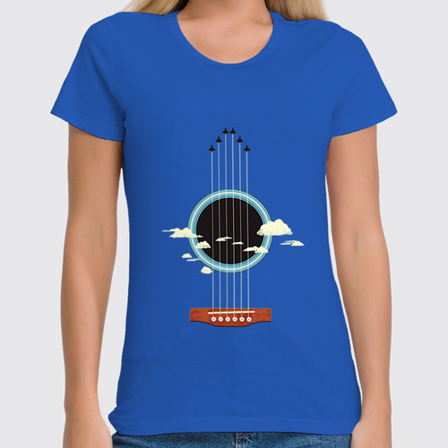 Заказать женскую футболку в Москве. Футболка классическая Sky-Guitar от balden - готовые дизайны и нанесение принтов.
