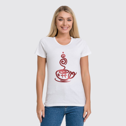 Заказать женскую футболку в Москве. Футболка классическая Coffee от Катя Муу - готовые дизайны и нанесение принтов.