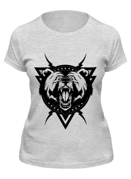 Заказать женскую футболку в Москве. Футболка классическая Злой Медведь от printik - готовые дизайны и нанесение принтов.