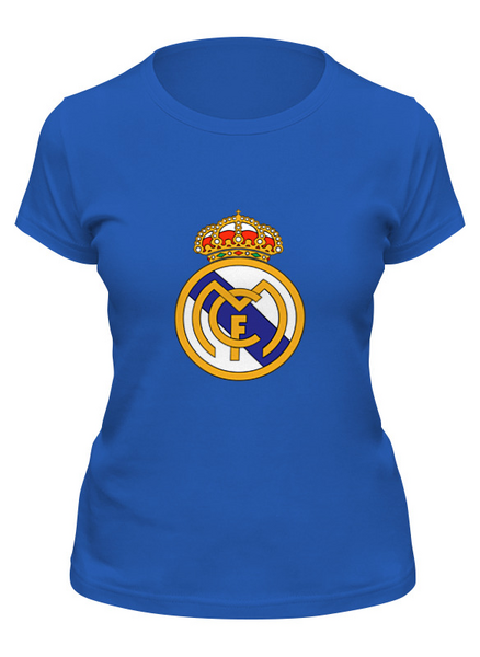 Заказать женскую футболку в Москве. Футболка классическая "Реал Мадрид" от dobryidesign - готовые дизайны и нанесение принтов.