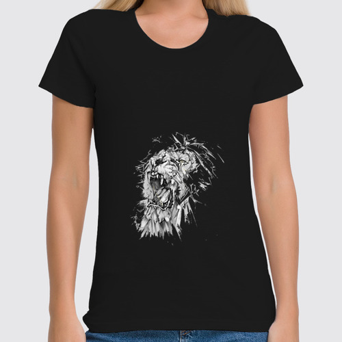 Заказать женскую футболку в Москве. Футболка классическая Growl lion от amid - готовые дизайны и нанесение принтов.