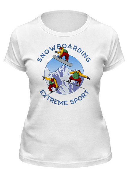 Заказать женскую футболку в Москве. Футболка классическая Сноубординг от balden - готовые дизайны и нанесение принтов.