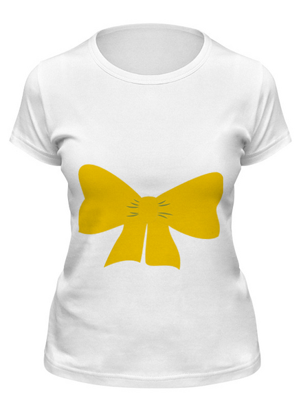 Заказать женскую футболку в Москве. Футболка классическая желтый бант от nikol - готовые дизайны и нанесение принтов.