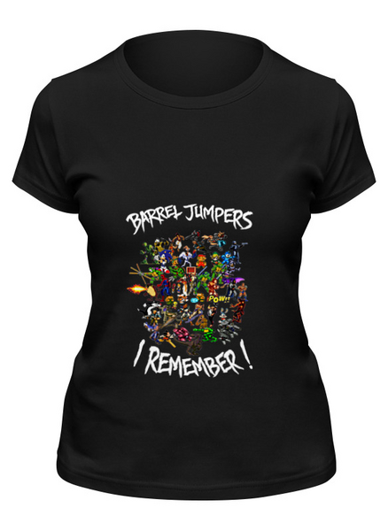 Заказать женскую футболку в Москве. Футболка классическая Barrel Jumpers. I Remember! от BJ Shop - готовые дизайны и нанесение принтов.