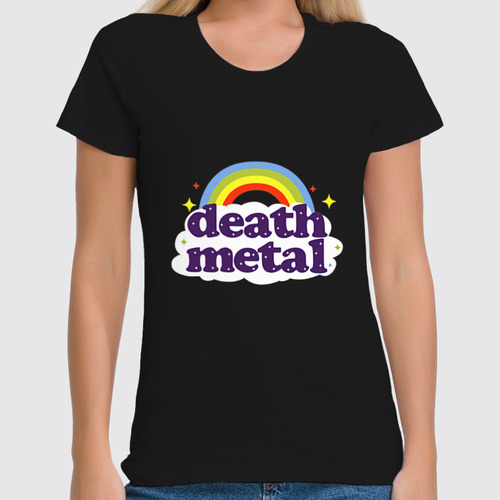 Заказать женскую футболку в Москве. Футболка классическая Rainbow death metal от cherdantcev - готовые дизайны и нанесение принтов.