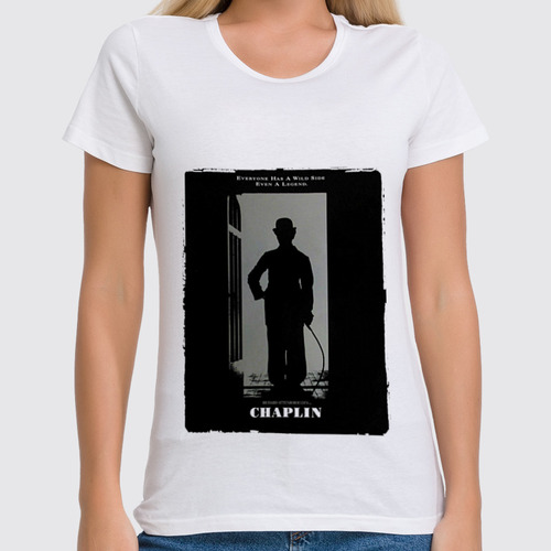 Заказать женскую футболку в Москве. Футболка классическая Чаплин от bordo - готовые дизайны и нанесение принтов.