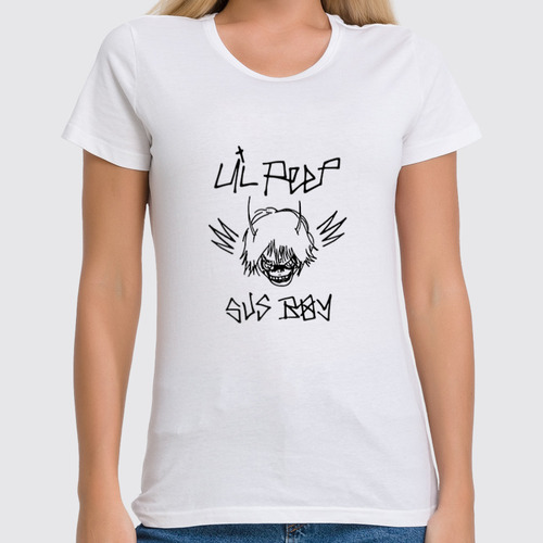Заказать женскую футболку в Москве. Футболка классическая Lil Peep от geekbox - готовые дизайны и нанесение принтов.