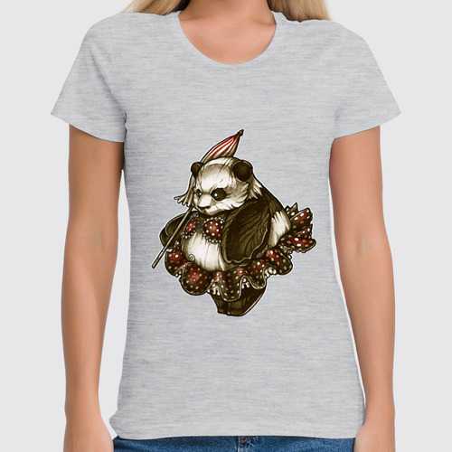 Заказать женскую футболку в Москве. Футболка классическая Panda Girl от Leichenwagen - готовые дизайны и нанесение принтов.