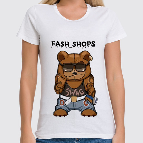 Заказать женскую футболку в Москве. Футболка классическая Fash_Shops SWAG от Sergio Happy - готовые дизайны и нанесение принтов.