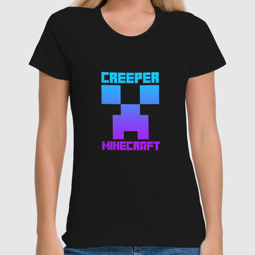 Заказать женскую футболку в Москве. Футболка классическая MINECRAFT CREEPER от weeert - готовые дизайны и нанесение принтов.