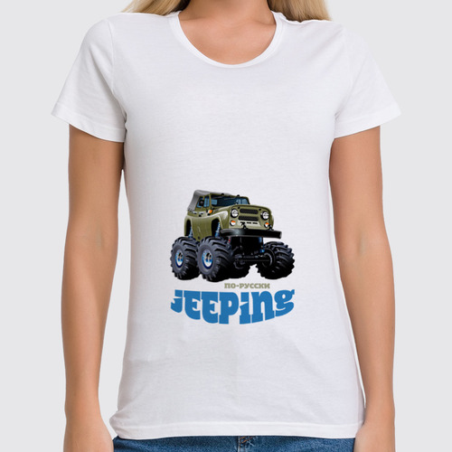 Заказать женскую футболку в Москве. Футболка классическая Jeeping от kreed - готовые дизайны и нанесение принтов.