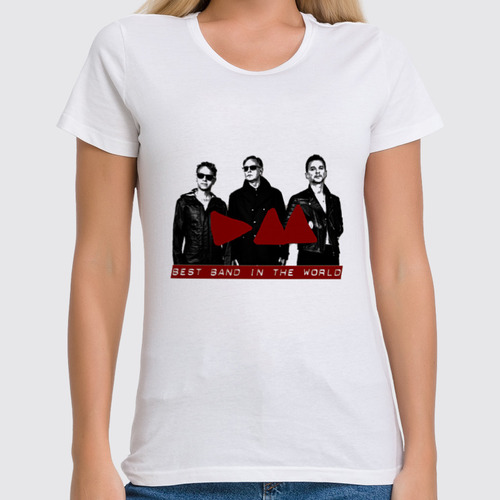 Заказать женскую футболку в Москве. Футболка классическая Depeche Mode Band от Black Pimpf - готовые дизайны и нанесение принтов.