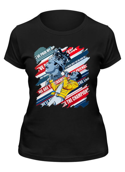 Заказать женскую футболку в Москве. Футболка классическая Фредди Меркьюри от T-shirt print  - готовые дизайны и нанесение принтов.
