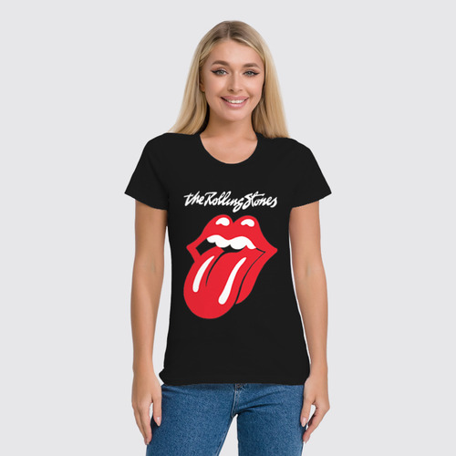 Заказать женскую футболку в Москве. Футболка классическая The Rolling Stones от BeliySlon - готовые дизайны и нанесение принтов.
