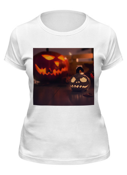 Заказать женскую футболку в Москве. Футболка классическая Хэллоуин от FireFoxa - готовые дизайны и нанесение принтов.