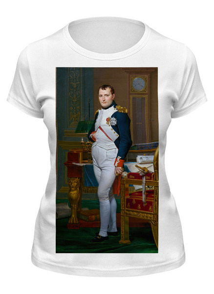 Заказать женскую футболку в Москве. Футболка классическая Портрет Наполеона в кабинете дворца Тюильри от trend - готовые дизайны и нанесение принтов.