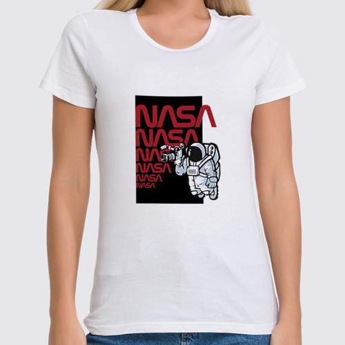 Заказать женскую футболку в Москве. Футболка классическая NASA (НАСА) от TheAndarz  - готовые дизайны и нанесение принтов.