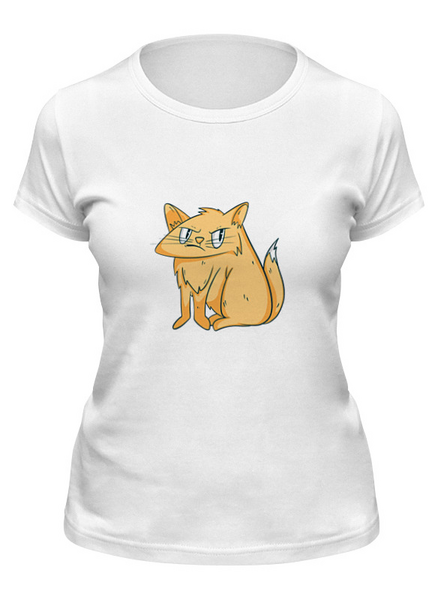Заказать женскую футболку в Москве. Футболка классическая Grumpy Cat от Павел Павел - готовые дизайны и нанесение принтов.