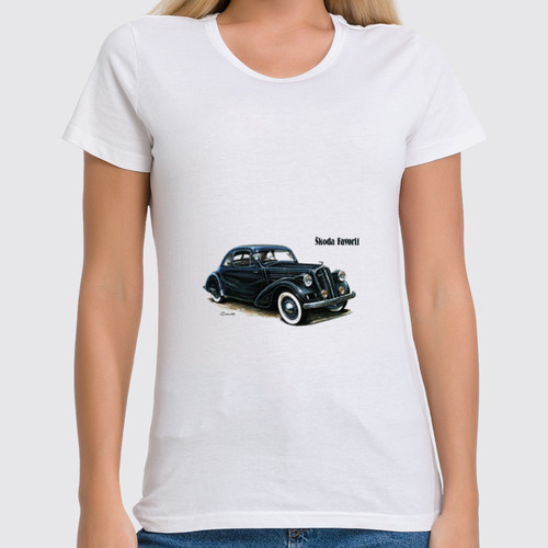 Заказать женскую футболку в Москве. Футболка классическая Ретроавтомобили 5 от Виктор Гришин - готовые дизайны и нанесение принтов.