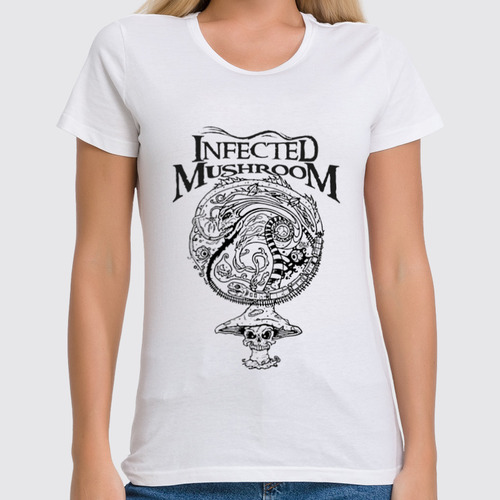Заказать женскую футболку в Москве. Футболка классическая Infected Mushroom от OEX design - готовые дизайны и нанесение принтов.