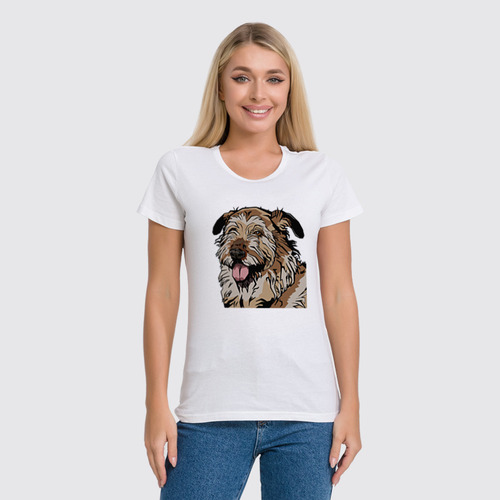 Заказать женскую футболку в Москве. Футболка классическая Собака друг от Olga Tikhonova - готовые дизайны и нанесение принтов.